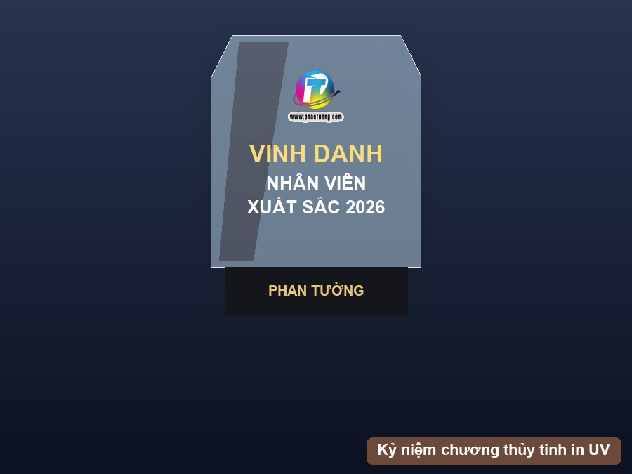 Kỷ niệm chương thủy tinh in UV &ndash; Phan Tường Long Xuy&ecirc;n An Giang